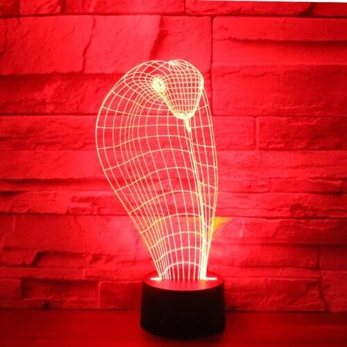 3D LED Night Light Snake with 7 Colors Light for Home Decoration Lamp Amazing Visualization Optical Illusion Awesome