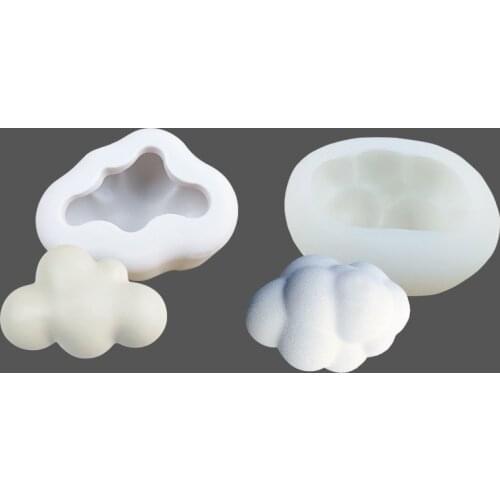 3D Cloud Shape Candle Silicone Mold DIY Gypsum Plaster Mould For Car Decoration Silicone Soap Candle Molds