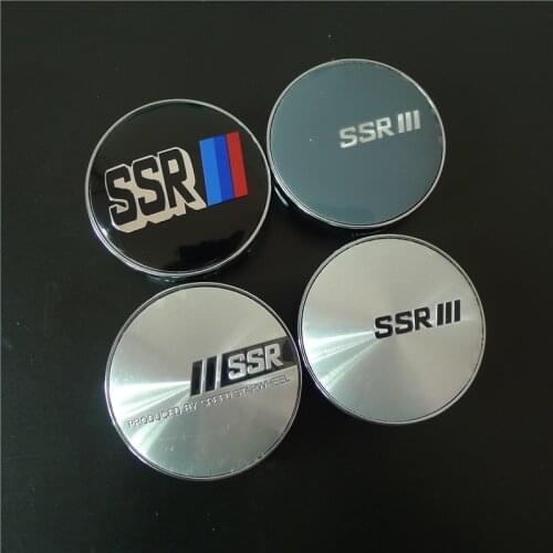 4pcs 60mm Wheel Center Caps Hub SSR Car Styling Rims Dust-proof Cover Logo Emblem Badge