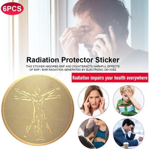 6 Pcs High Quality Anti Radiation Protector Sticker Negative Ions EMF Blocker For Mobile Phones Laptop