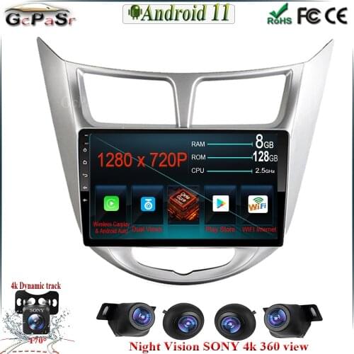 9'' Android 11 Car Stereo Multimedia Player for Hyundai Solaris accent Verna 2010-2016 car radio Navitei GPS navigation BT WiFi