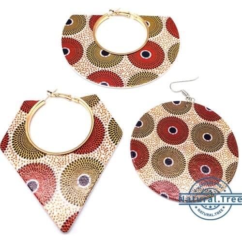 Africa Jewelry Printing Bohemian Wooden Black Earrings For Women Gifts