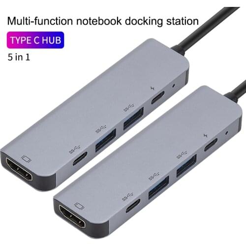 Aluminum Alloy USB-C HUB To HDMI+USB 3.0+PD Charging Cable 8 In 13 In 1 5 In 1 6 In 1 RJ45 Ethernet Micro SDTF OTG Adapter