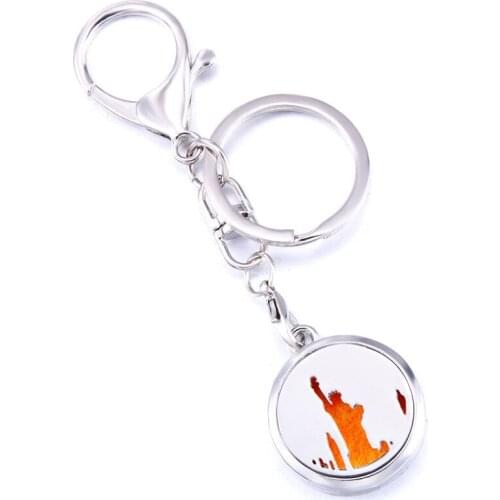 Statue of Liberty Fashion Stainless Steel Perfume Keychain Aromatherapy Essential Oil Diffuser Aroma Locket Keyring Jewelry