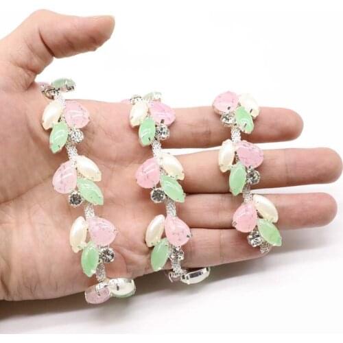 10Yards Silver Glass Crystal Chain Bling Horse Eye Rhinestone Trim Necklace Decoration Wedding Dress Clothing Accessories New