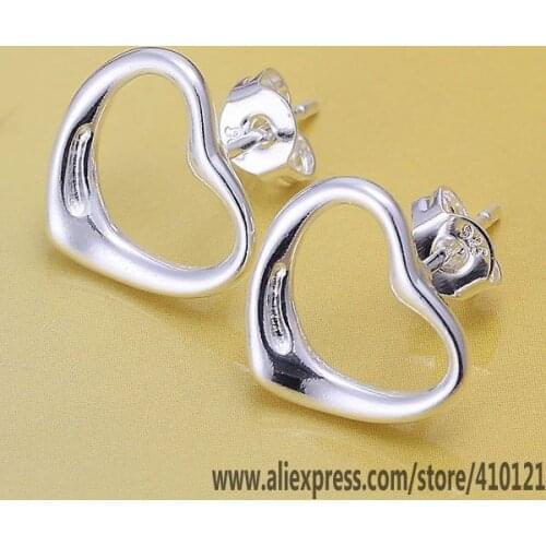 E099 Hot Sale Silver Color Jewelry, Wholesale Sterling Jewelry Elegant Fashion Warm Heart Earrings /dicalzja Etkankra