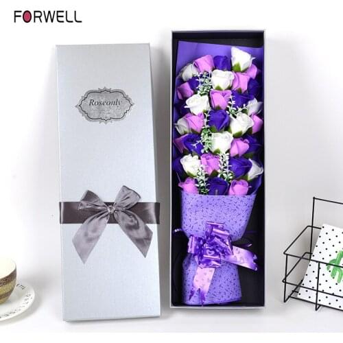 FORWELL Love Red Rose Gifts Box Exquisite Bouquet Eternal Flower Crafts Valentines Day Gifts For Girl Mom Decoration Crafts