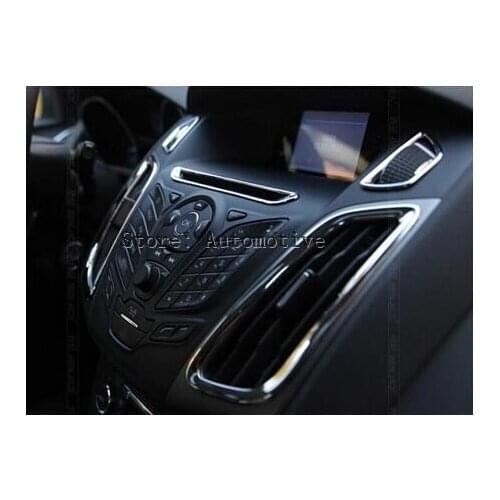 For Ford Focus 3 2012 - 2013 Chrome Air Conditioning Vent Outlet Cover Decoration Central control sticker