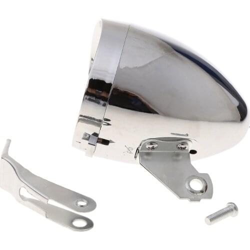 Classic Retro Streamlined Bicycle Head Light Super Bright LED Metal Chrome Bikes Headlight Cycling Lighting Equipment