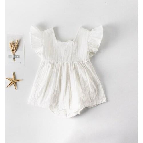 Summer Newborn Baby Girls Cotton Princess Birthday Party Bodysuits Kids Christening Jumpsuits Infant Outfits Toddler Clothes