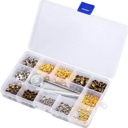 60sets/lot 6/8mm 1/2 face Garment Rivets Silver Gold Bronze Arts Crafts Sewing DIY Studs Spikes Leather Shoes Hats Belts Apparel