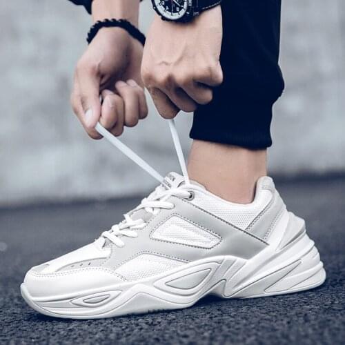 Sneakers-mens Men Casual Shoes Fashion Mens Sports Solid White Knitting Sapato Sneaker Sneakers Mesh 2020