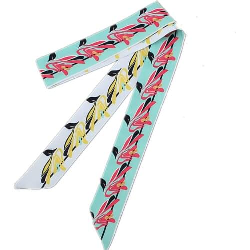 Summer new style womens 120cm street style womens mulberry silk scarf tie wrap handbag handle small ribbon headband ML2