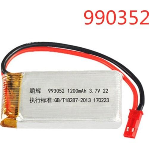 3.7V 1200mAh lipo battery For MJXRC T64 T04 T05 F28 F29 T56 T57 Huanqi 887 RC Aircraft Lipo battery 3.7v 990352 jst plug