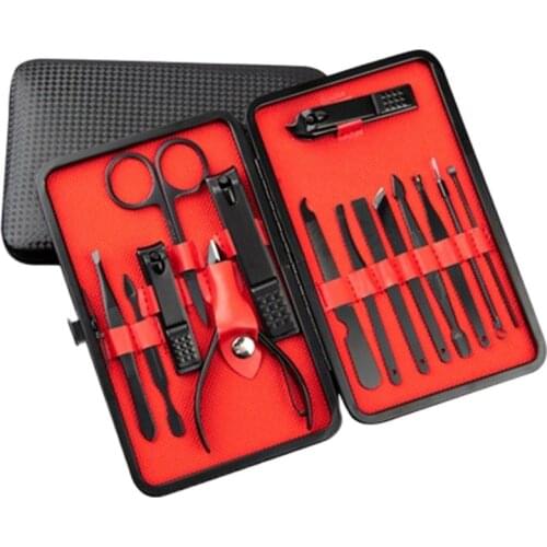 15 pcs Manicure Nail Clipper Cutter Set Household Stainless Steel Ear Spoon Nail Clippers Manicure Tool Pedicure Nail Scissors