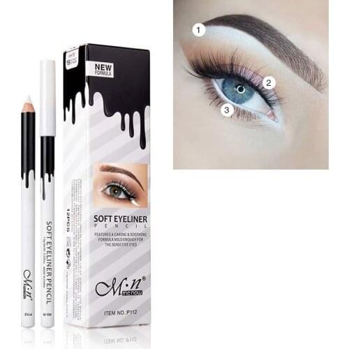 MENOW Brand White Eyeliner Makeup Smooth Easy to Wear Eyes Brightener Eye Liner Pen Waterproof Make Up White Eyes Liner Pencils