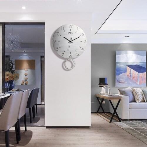 Luxury Metal Wall Clock Modern Design Mechanism Pendulum Silent Simple Wall Clock Living Room Duvar Saati Home Decoration DG50WC