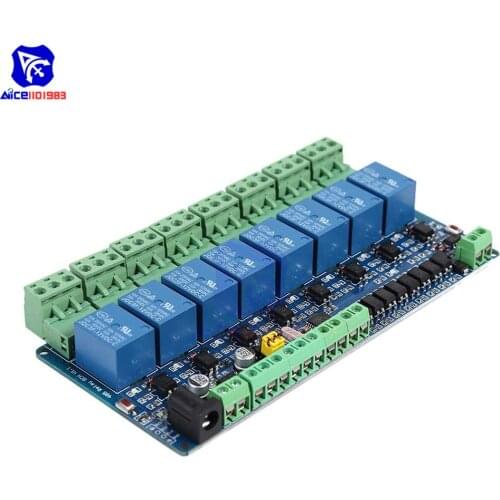 Diymore Modbus RTU 8 Channel 12V Relay Output Board Module Switch Input RS485 / TTL Communication Module