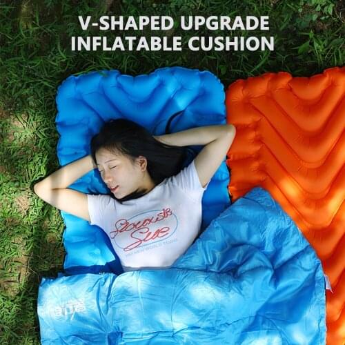 Manual Foot Outdoor CampingTPU Inflatable Cushion Single Portable Camping Picnic Sleeping Pad Portable Inflatable Mattress