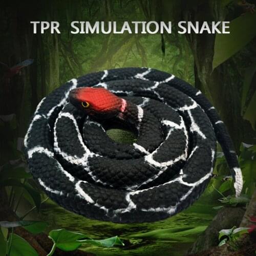 Non-toxic Soft Artificial Rubber Kids Faux Snake Model Toys Realistic Snake Animal Gift Tricky Toy Halloween Party Toy Supplies