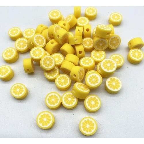 New 30pcs10mm Smiley/Animal/Fruit Beads Polymer Clay Beads Spacer Loose Beads for Jewelry Making DIY Accessories #06