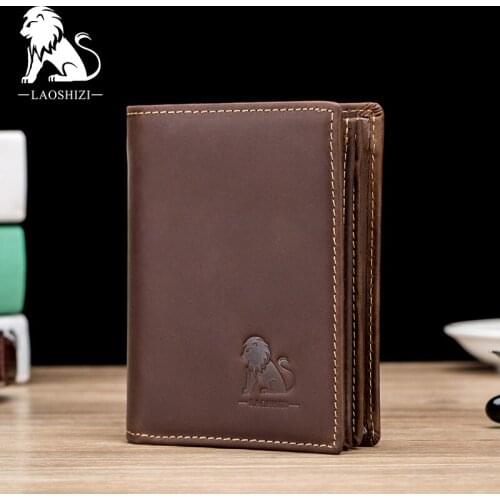 New designers Vintage Cow Leather Wallet Genuine Leather Men Wallets Male Custom Dollar Price Coin Purse Short Wallet carteira