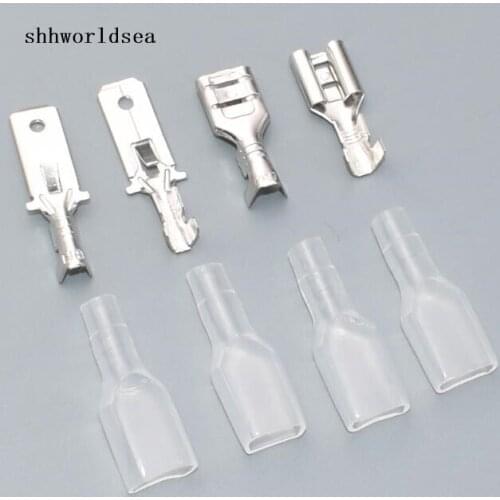 Shhworldsea 6.3mm Crimp Terminal Female Spade Connector +Male Spade Connector+ Case