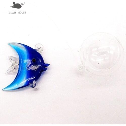 Custom New Handmade Murano Glass Tropical Fish Statue Ornament Pendant Home Aquarium Fish Tank Decor Mini Marine Animal Figurine