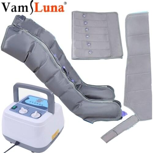 Air Compression Massager With 6 Cushion For Abdomen and Leg Massage Blood Circulation Pump Wrap Set for Pressure Therapy