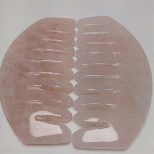 1pc Natural Amethyst Rose Quartz Crystal Comb Red Jasper Lapis Lazuli Hair Health Massage Combs Healing Gemstone Gift Collection