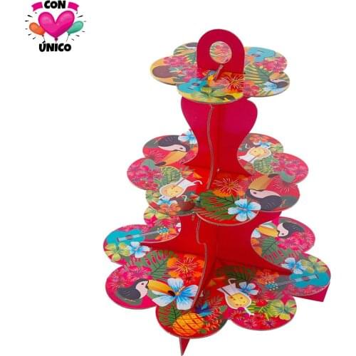 CONUNICO Birthday Tropical Party Photobooth Props Party Supplies Invitation Cupcake Stand 3 Tiers Hawaii Aloha Summer HI3532