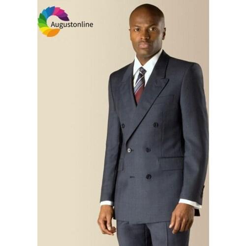 Grey Mens Wedding Suit Custom Made Best Man Blazer Masculino Slim Fit Groom Tuxedos 2Pieces Groomsmen Jacket Pants