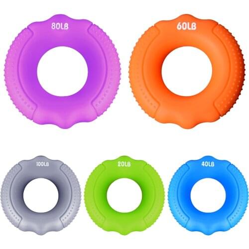 Silica Gel Portable Hand Grip Gripping Ring Carpal Expander Finger Trainer Grip Strength Rehabilitation Stress Ring Ball