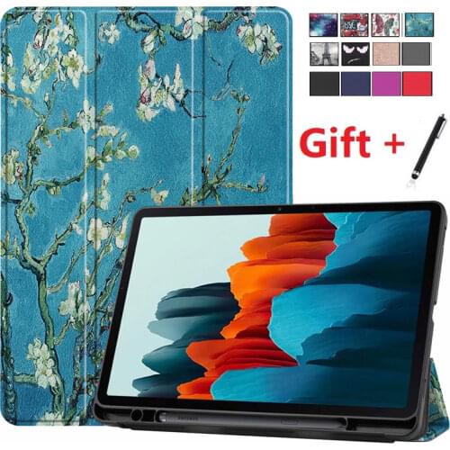 Smart Case Cover with Pencil Holder for Samsung Galaxy Tab S7 11 Inch 2020 SM-T870 T875 T878 PU Leather Protetive Folio Shell