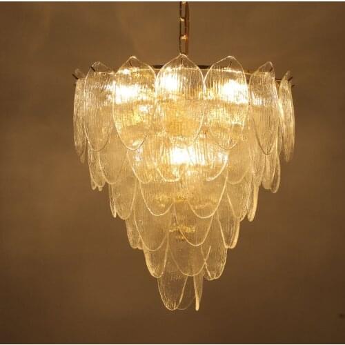Modern Glass Blade Chandelier New Fixture Suspension Lamps For Living Room Bedroom Art Home Chandelier Lighting PA0507