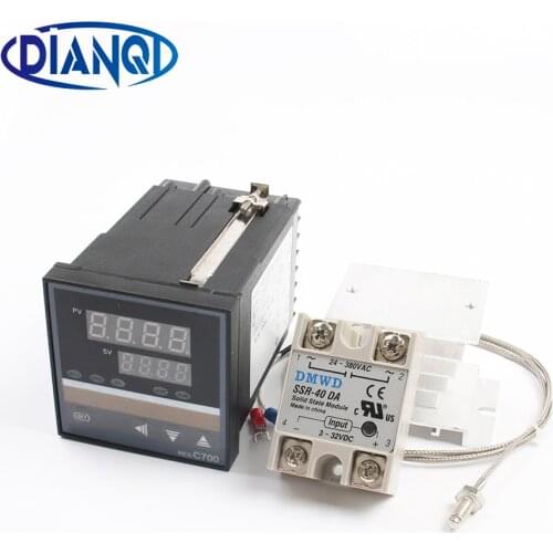REXC-700 temperature controller Digital PID REX Temperature Controller SSR Thermocouple+SSR40DA 40A REX-C700 220V