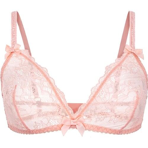 Varsmiss Sexy Comfortable Breathable Thin Cup Lace Intimates Lace Solid Bra Panties Thong Oversize