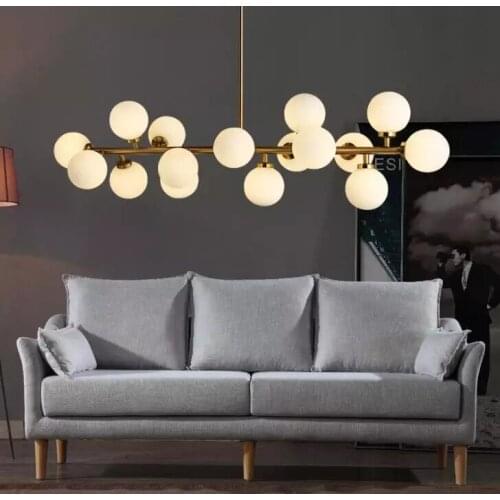 Moden art pendant light gold/black magic bean led lamp living dining room bedroom shop striplight glass pendant lamp fixtures