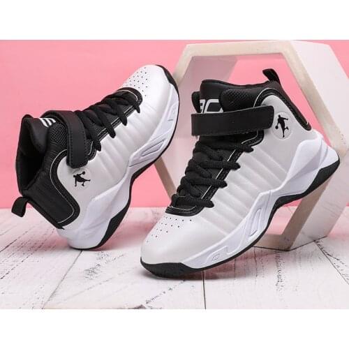 Boys High Top Non-slip Kids Sneakers Boys Basketball Shoes Footwear Children Sport Shoes Outdoor Child Boys Basket Shoes Rubber