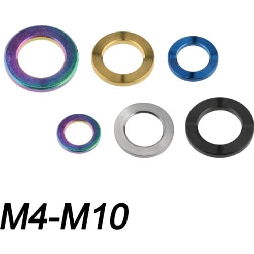 Xingxi M4 M5 M6 M8 M10 Titanium Flat Washer DIN912 Ti Spacer for Bicycle Motorcycle Parts