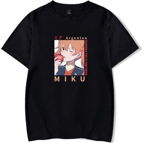 Darling in the FranXX Funny Printing T-shirt Short Sleeve Harajuku Hip Hop Unisex T-shirt Round Neck FashionSummer Funny T-shirt