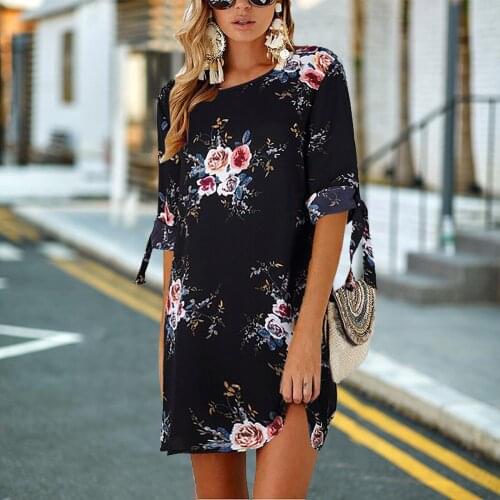 Elegant Women Dress 2021 Autumn Vintage O-neck Half Sleeve Loose Dresses Female Boho Casual Draw String Black Dress Vestidos