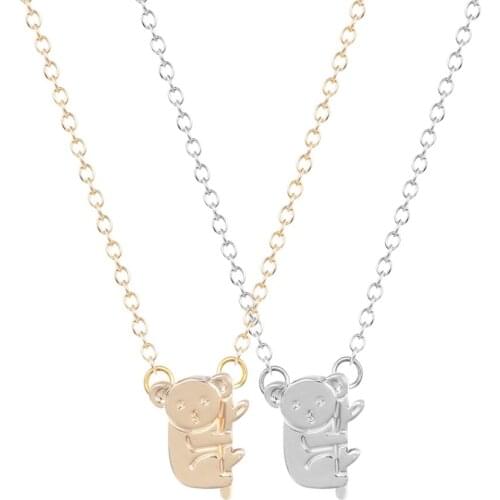 Gold fashion Koala Necklace Women Baby Australian Koala Bear Woodland Necklaces Pendants Animal Jewelry Collier Femme