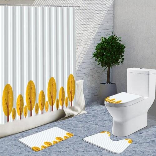 Tropical Leaves And Peacock Shower Curtain Set Bath Mats Rugs Bathroom Toilet Decor Carpet Bathroom Supplies Washable With Hook