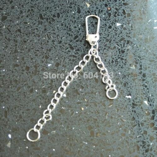 500 PCS Double Chain Keyring keychain for Bag Charms bead zip key