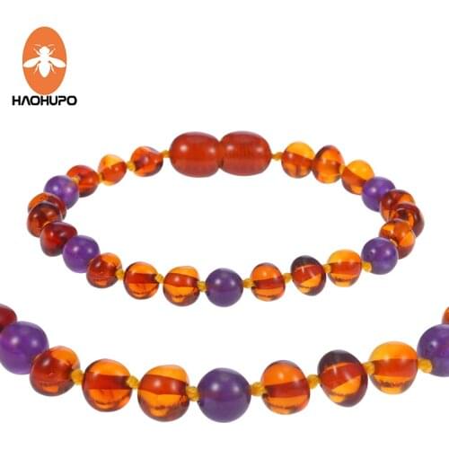 HAOHUPO Baby Amber Bracelets/Anklets Original Ambar Jewelry for Adults Kids Mom Babe Natural Stone Jewelry Gifts Pulseras