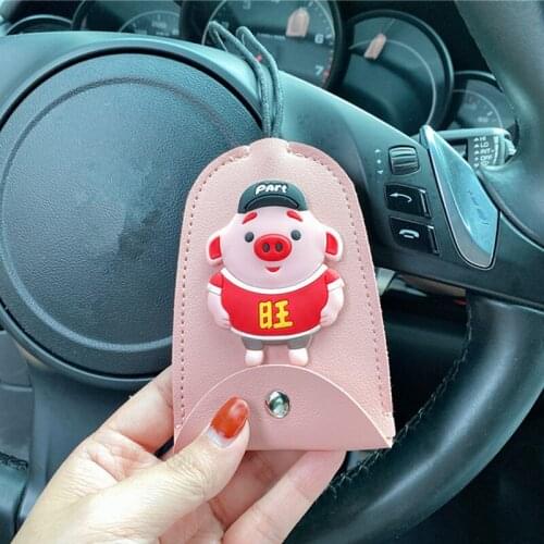 Cartoon Animals Pull Type Key Bag PU Leather Key Wallets Housekeepers Car Key Holder Case New Leather Keychain Pouch