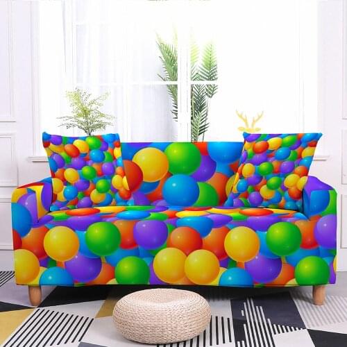 Elastic Sofa Covers for Living Room Balloon Print Sectional Couch Cover Stretch Sofa Slipcover Corner Sofa Cover 1/2/3/4 Seaters