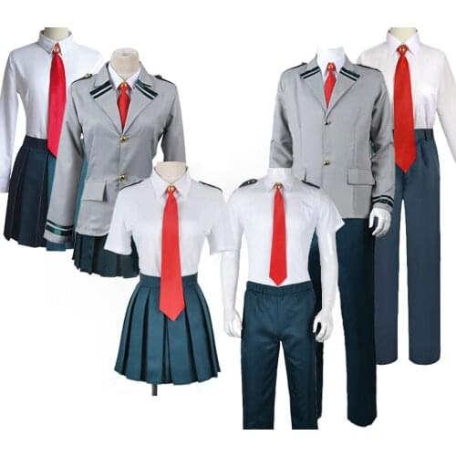 My Hero Academia Boku no Hero Academia Ochaco Uraraka Bakugou Katsuki Midoriya Izuku Cosplay Costume Girls Skirts School Uniform