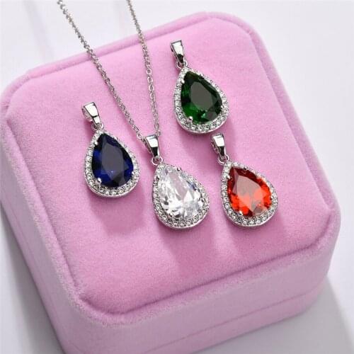 IDESTINY 11.11 Sale Water Drop Jewelry Womens Necklaces for Party Wedding Bijoux Accessories Best Christmas Jewellery Gift